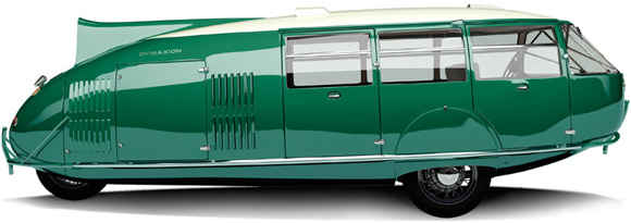 Dymaxion был вдвое длиннее обычного автомобиля - 6,1 м в длину