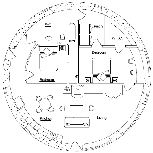 План землебитного дома Fortress Tower