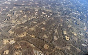 Территория активной добычи сланцевого газа в США